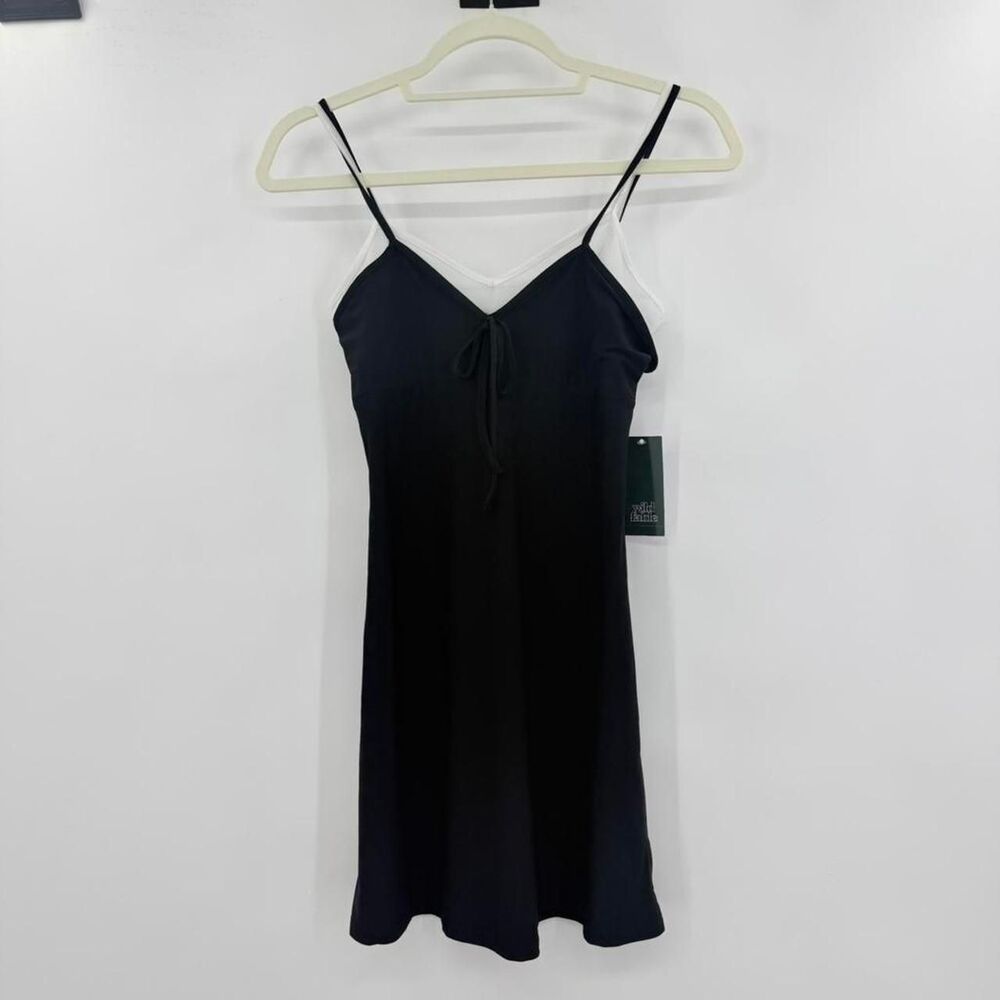Wild Fable Black White Layered Double Strap Mini Dress XS NWT